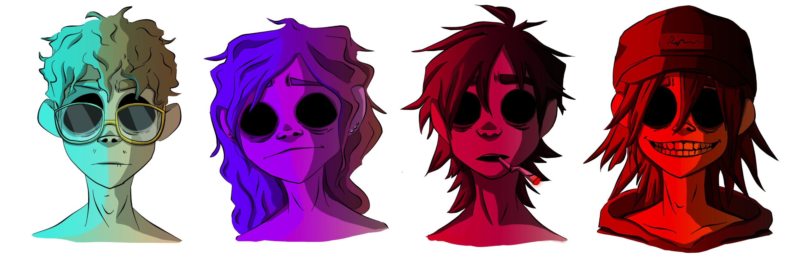 Gorillaz style portraits